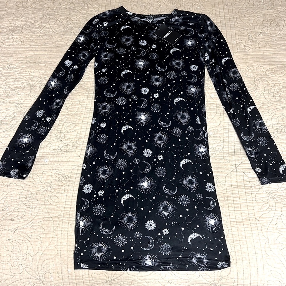 Forever 21 Starry Night Constellation Dress Black/White